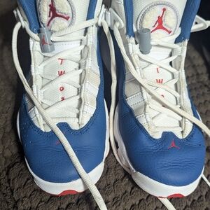 Air Jordan Blue and White Sneakers